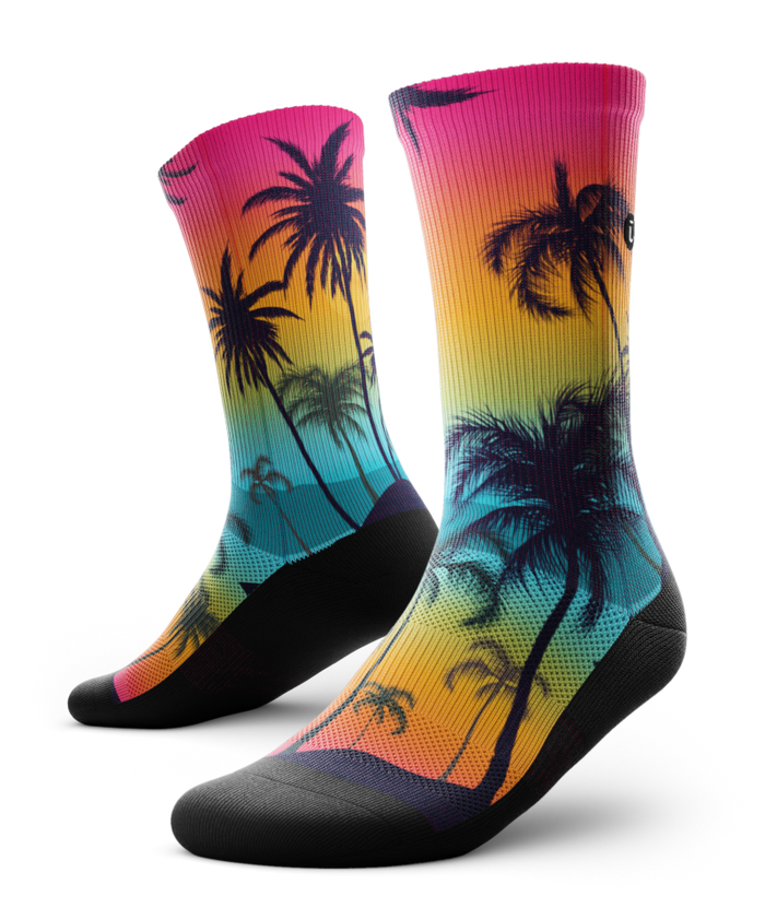 Electric Tropics Athletic Crew Socks