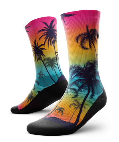 Electric Tropics Athletic Crew Socks