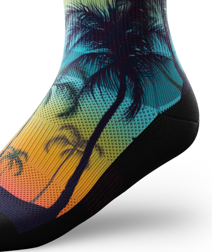 Electric Tropics Athletic Crew Socks