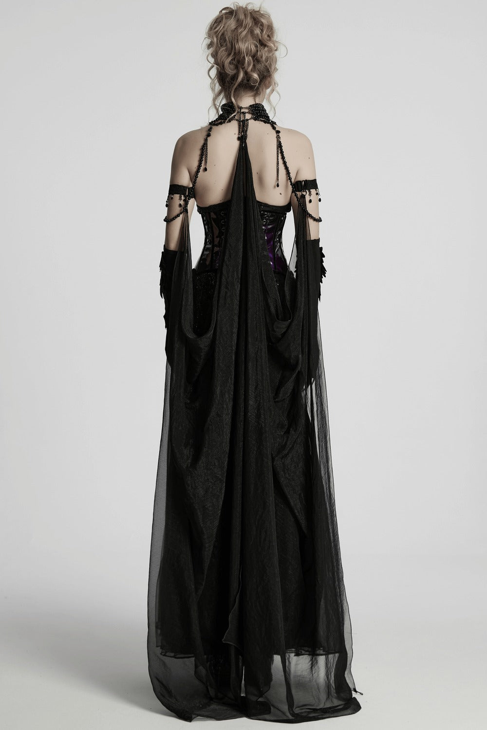 Crystal Witch Choker with Detachable Cloak Harness