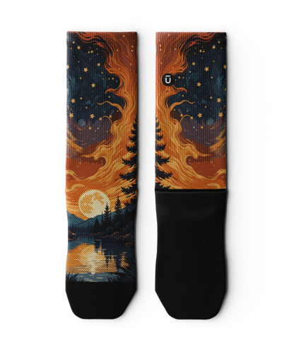 Fiery Night Athletic Crew Socks