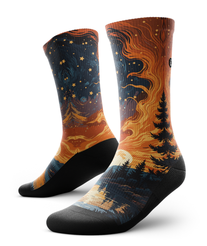 Fiery Night Athletic Crew Socks