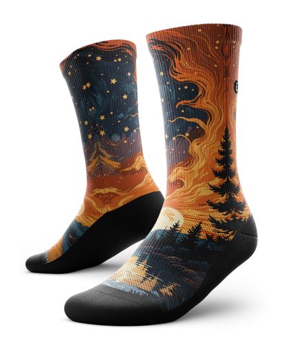 Fiery Night Athletic Crew Socks