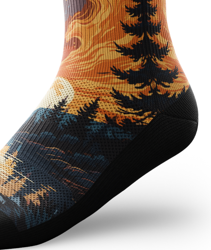 Fiery Night Athletic Crew Socks