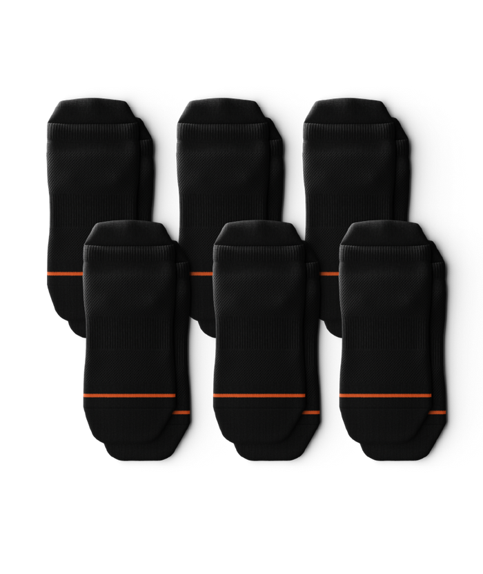 Flagship Black Athletic Ankle Socks 6-Pack
