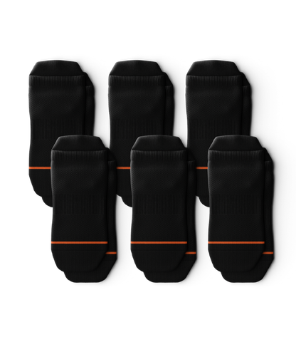 Flagship Black Athletic Ankle Socks 6-Pack