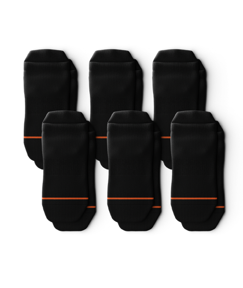 Flagship Black Athletic Ankle Socks 6-Pack