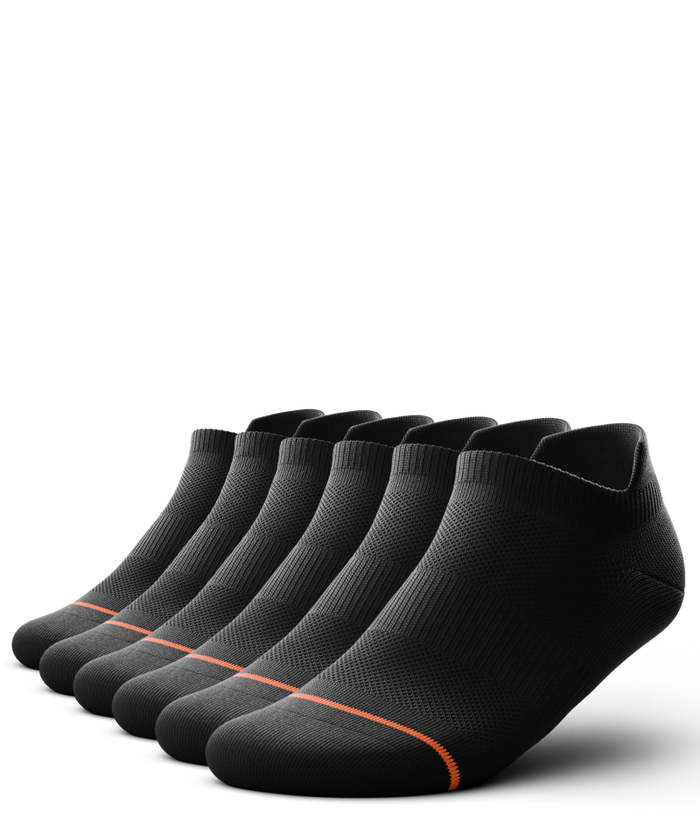 Flagship Black Athletic Ankle Socks 6-Pack
