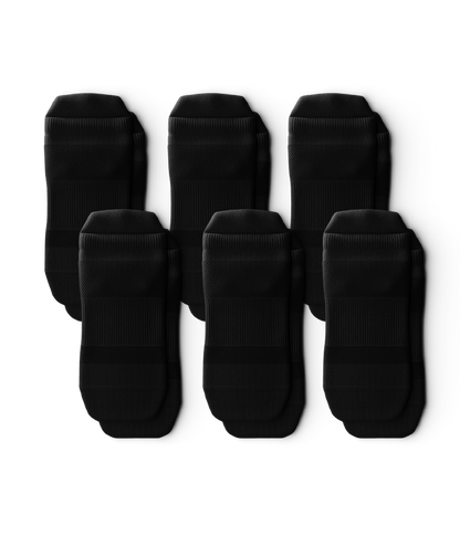 Flagship Black Athletic Ankle Socks V1 6-Pack