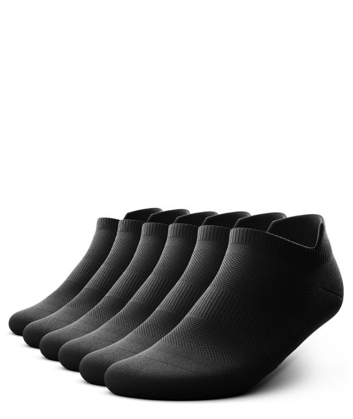 Flagship Black Athletic Ankle Socks V1 6-Pack