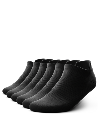 Flagship Black Athletic Ankle Socks V1 6-Pack