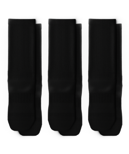Flagship Black Athletic Crew Socks V1 3-Pack