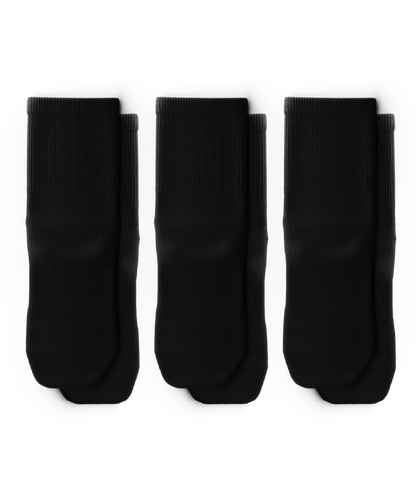 Flagship Black Athletic Quarter Socks V1 3-Pack