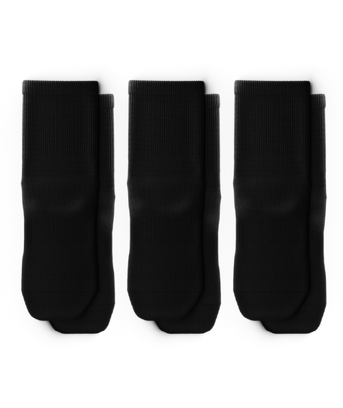 Flagship Black Athletic Quarter Socks V1 3-Pack