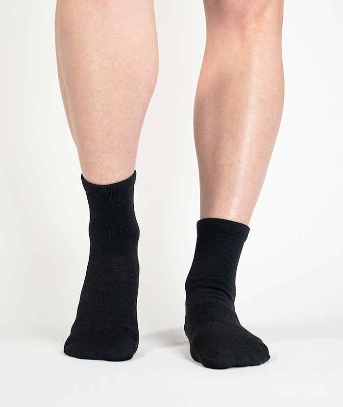 Flagship Black Athletic Quarter Socks V1 6-Pack