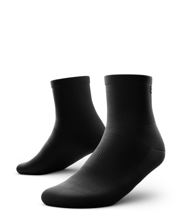 Flagship Black Athletic Quarter Socks V1