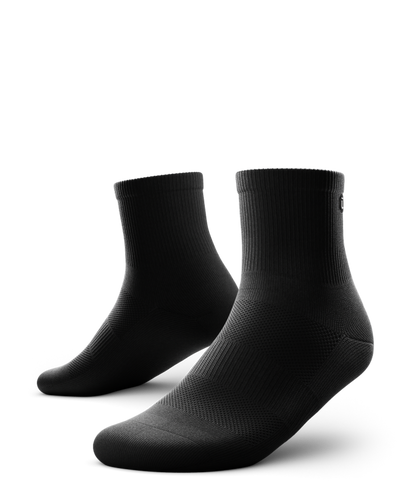 Flagship Black Athletic Quarter Socks V1