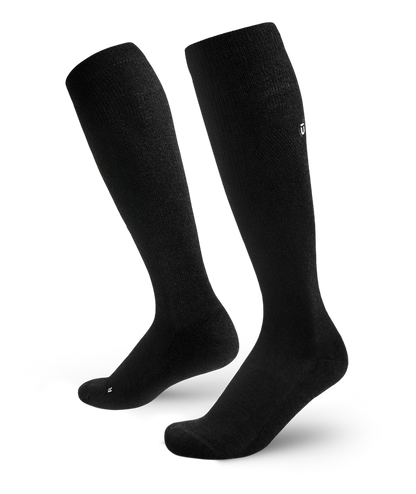Flagship Black Merino Wool Knee High Compression Socks