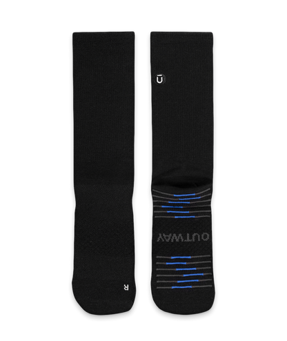 Flagship Black Merino Wool Lite Crew Socks