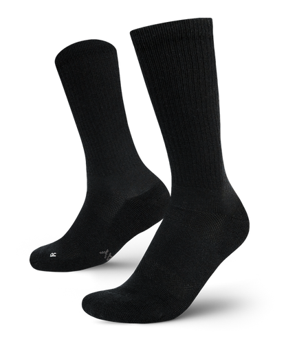 Flagship Black Merino Wool Midweight Crew Socks