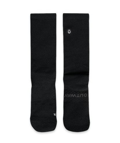 Flagship Black Merino Wool Midweight Crew Socks