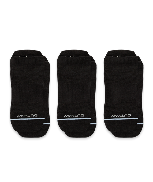 Flagship Black Supima Cotton Ankle Socks 3-Pack