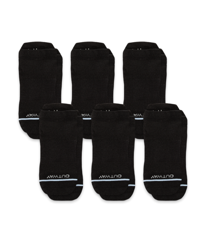 Flagship Black Supima Cotton Ankle Socks 6-Pack