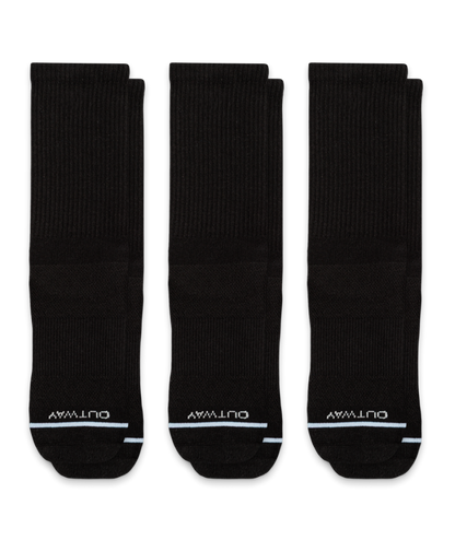 Flagship Black Supima Cotton Crew Socks 3-Pack