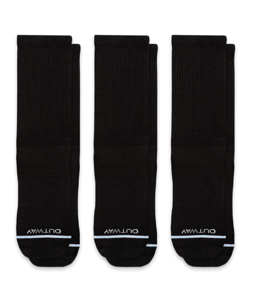 Flagship Black Supima Cotton Crew Socks 3-Pack