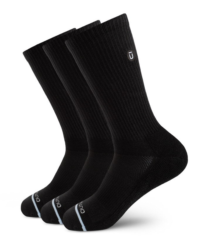 Flagship Black Supima Cotton Crew Socks 3-Pack