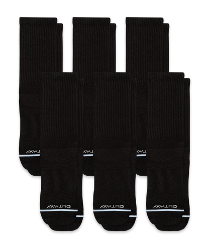 Flagship Black Supima Cotton Crew Socks 6-Pack