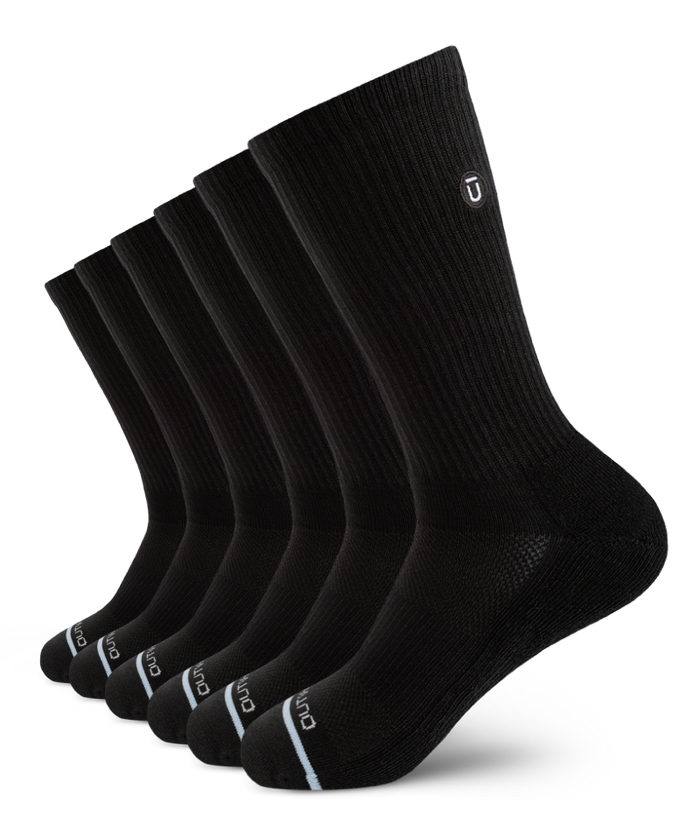 Flagship Black Supima Cotton Crew Socks 6-Pack