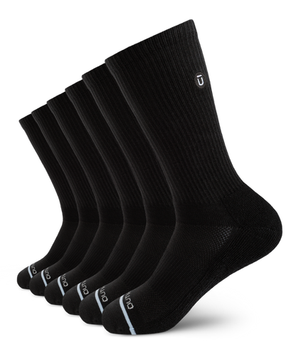 Flagship Black Supima Cotton Crew Socks 6-Pack