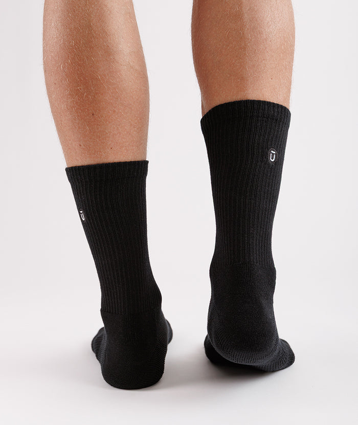 Flagship Black Supima Cotton Crew Socks 6-Pack