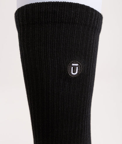 Flagship Black Supima Cotton Crew Socks