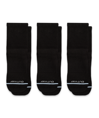 Flagship Black Supima Cotton Quarter Socks 3-Pack