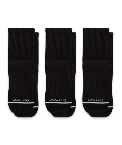 Flagship Black Supima Cotton Quarter Socks 3-Pack