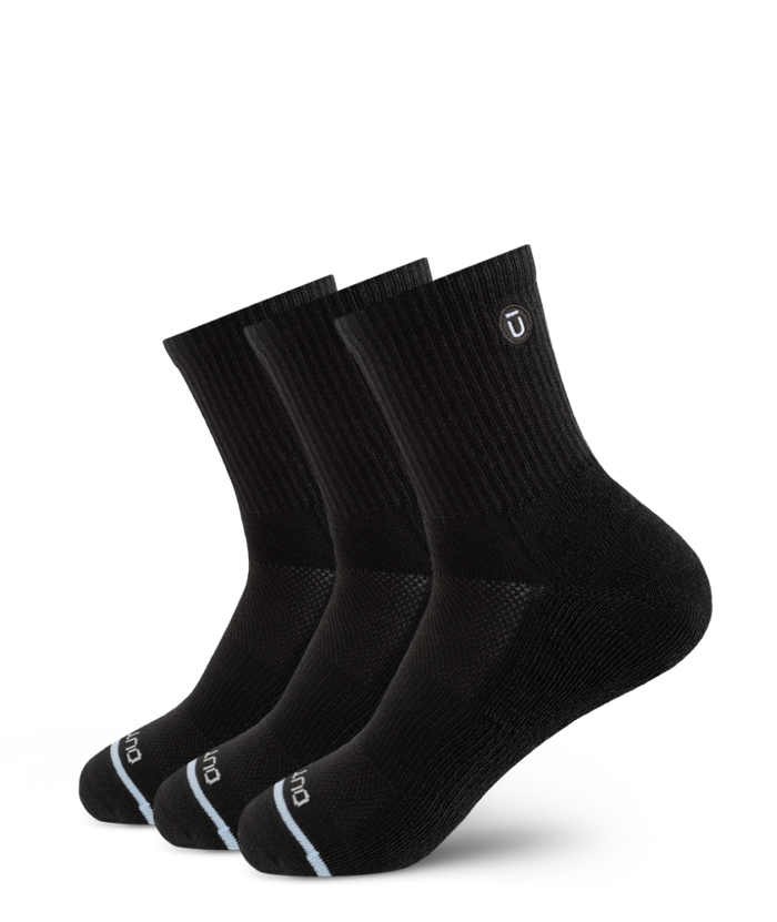 Flagship Black Supima Cotton Quarter Socks 3-Pack