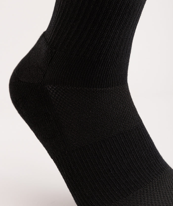 Flagship Black Supima Cotton Quarter Socks 3-Pack