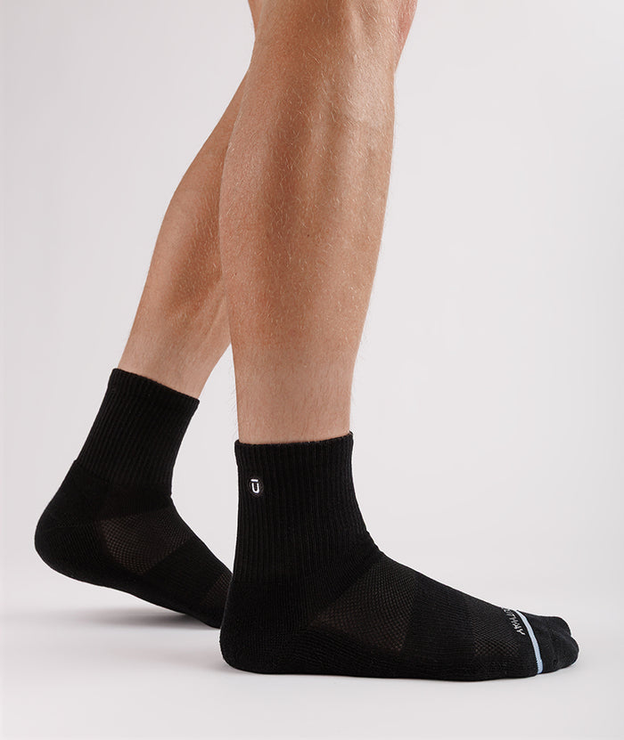 Flagship Black Supima Cotton Quarter Socks 3-Pack