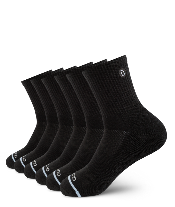 Flagship Black Supima Cotton Quarter Socks 6-Pack