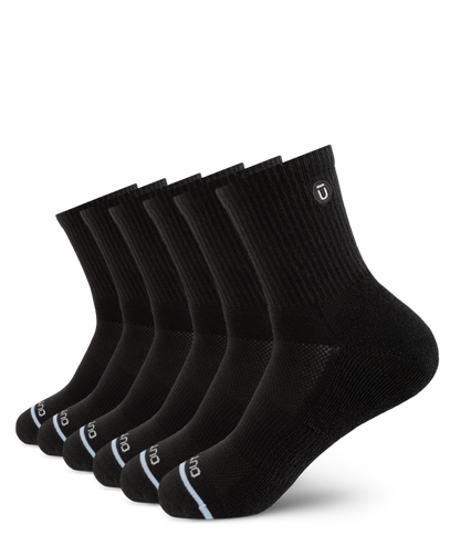 Flagship Black Supima Cotton Quarter Socks 6-Pack