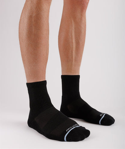 Flagship Black Supima Cotton Quarter Socks 6-Pack
