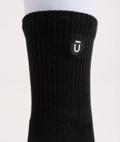 Flagship Black Supima Cotton Quarter Socks 6-Pack