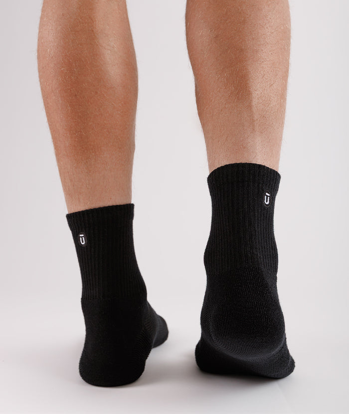 Flagship Black Supima Cotton Quarter Socks 6-Pack