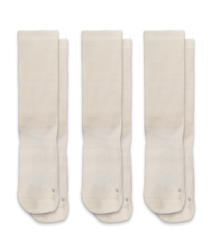 Flagship Off White Merino Wool Lite Crew Socks 3-Pack