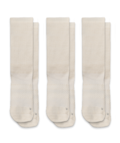 Flagship Off White Merino Wool Lite Crew Socks 3-Pack