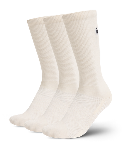 Flagship Off White Merino Wool Lite Crew Socks 3-Pack