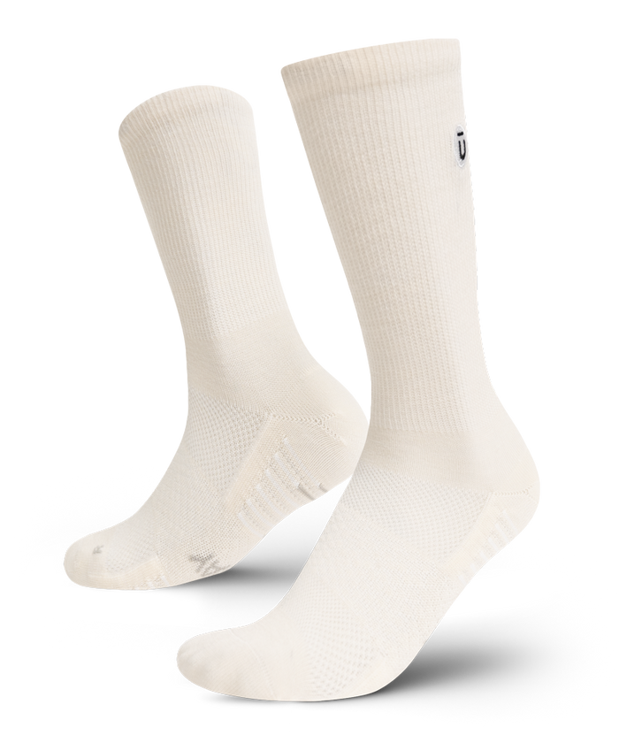 Flagship Off White Merino Wool Lite Crew Socks