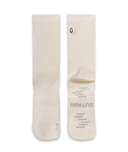 Flagship Off White Merino Wool Lite Crew Socks